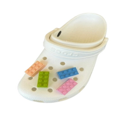 Rectangle Plastic Brick Block Shoes Charm - 4 Pcs  Block Charms for Shoes