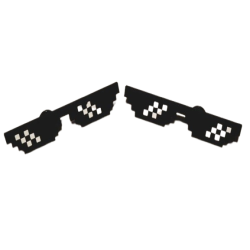 Thug Life Emoji Plastic Glasses Charms for Shoes - Deal with it! Shoe charms