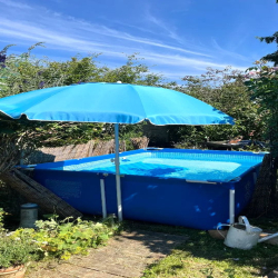 Pool Umbrella Holder - Durable Plastic Base for Secure Poolside Shade