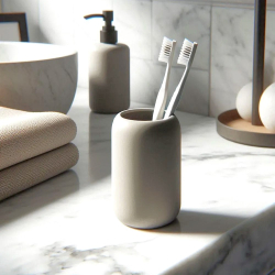 Modern Rounded Toothbrush Holder - Stylish Plastic Cup Organizer