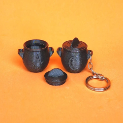 Magic Cauldron Cache - Spooky Witches Cauldron Pot Keychain