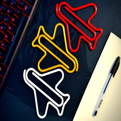 Giant Airplane Paper Clip - 5 Pcs Large Plastic Paper Clips in Multiple Colors