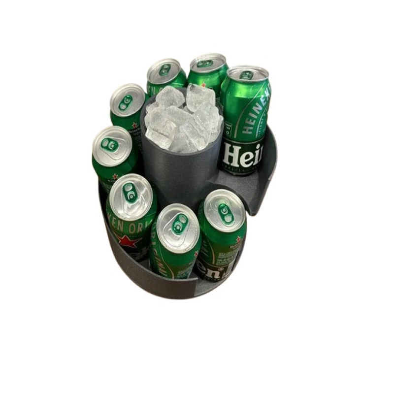 Plastic Can Dispenser with Ice Bowl - Keep Your Drinks Cool and Organized