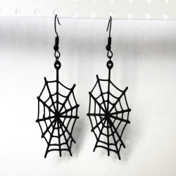 Elegant Spider Web Design Earrings – Lightweight Plastic Halloween