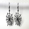 Elegant Spider Web Design Earrings – Lightweight Plastic Halloween