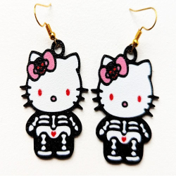 Hello Kitty Halloween Skeleton Earrings – Cute and Spooky Jewelry for Halloween Lovers