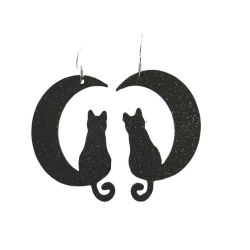 Moon Cat Earrings -...