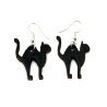 Witchy Cat Earrings - Magical Spooky Halloween Plastic Cat Earrings
