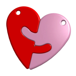Heart Hugging Keychain –...