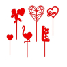 6 Pcs Valentine's Day Toppers for Cupcakes | Romantic Decorations for Desserts