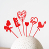 6 Pcs Valentine's Day Toppers for Cupcakes | Romantic Decorations for Desserts