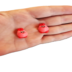 Cute Kirby Heart Earrings - Plastic | Valentine's Day Earrings for Gift