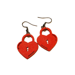 Heart Lock Earrings -...