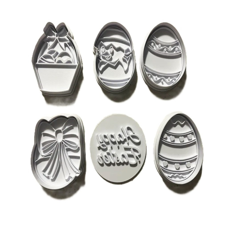 6 Pcs Easter Cookie Cutters and Stamps – Perfect for Festive Baking Fun