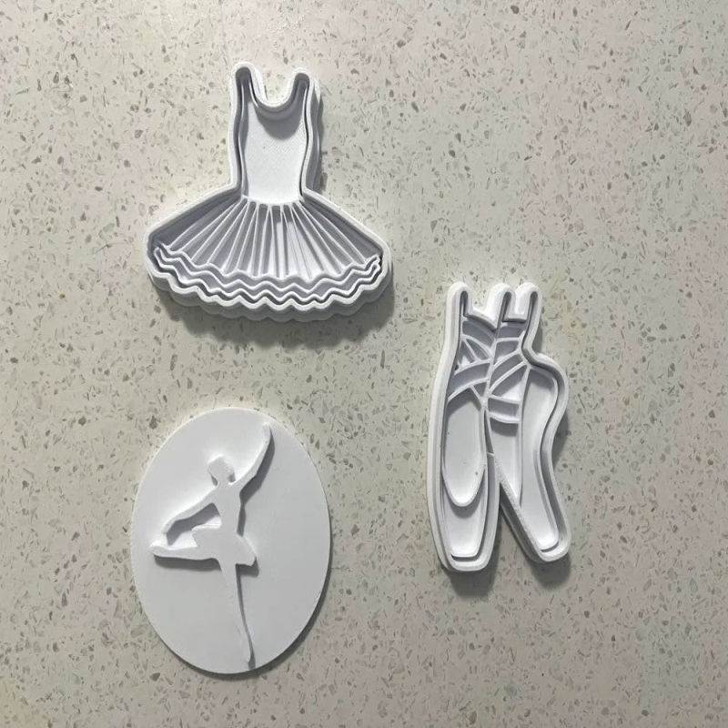 3 Pcs Ballerina Cookie Cutters and Stamps – Perfect for Dance-Themed Baking