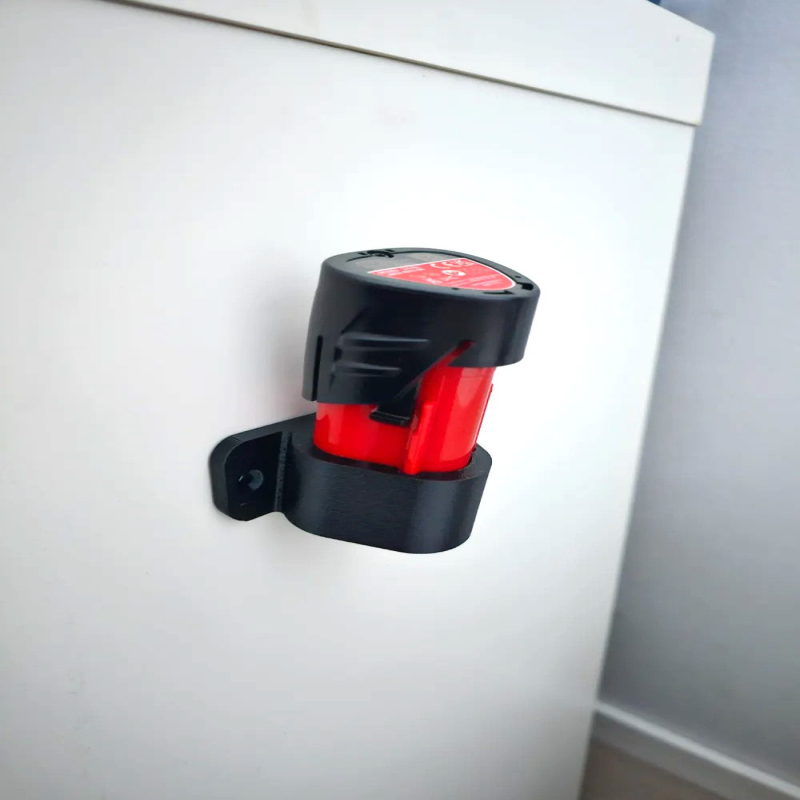 M12 Battery Holder – Wall or Bench Mount Bracket for 12V Batteries