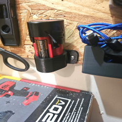 M12 Battery Holder – Wall or Bench Mount Bracket for 12V Batteries