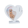 Dog Heart Shaped Photo Frame – Adorable Pet Picture Holder for Dog Lover - White