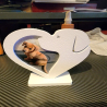 Dog Heart Shaped Photo Frame – Adorable Pet Picture Holder for Dog Lover - White