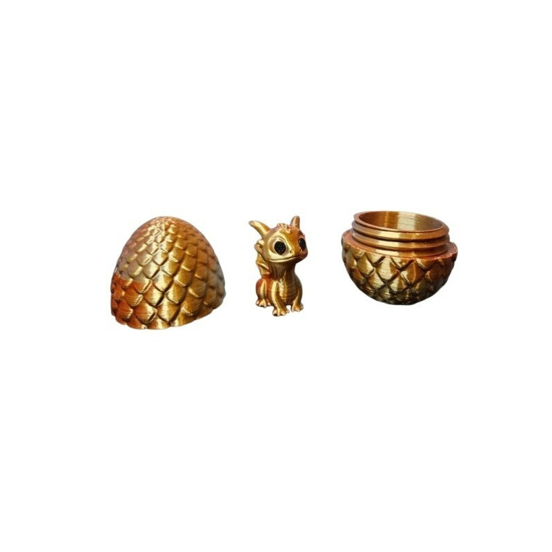 Golden Dragon Egg with Baby Dragon Inside – Mystical Fantasy Collectible -Gold