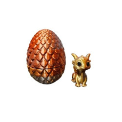 Golden Dragon Egg with Baby Dragon Inside – Mystical Fantasy Collectible -Gold