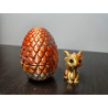 Golden Dragon Egg with Baby Dragon Inside – Mystical Fantasy Collectible -Gold