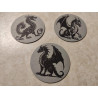 3-Piece Dragon Coaster Set – Mythical Fantasy Drink Coasters