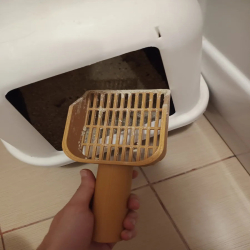 Plastic Cat Litter Scoop, Cat Poop Scoop with Non-slip Handle Easy to Clean