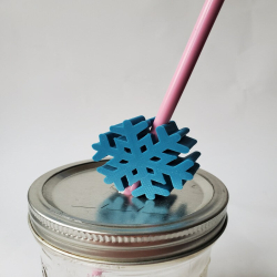 Snowflake Straw 5Pcs Topper...