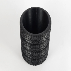 Tire Stack Pen Holder Plastic | Fun Office Table Desk Accessory - Black
