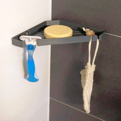 Shower Corner Shelf for Soap and Razor - Plastic Corner Shelf with Screw Holes