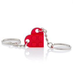 Lego Brick Heart Keyring - Love Heart Keyring Small Brick Heart Keychain